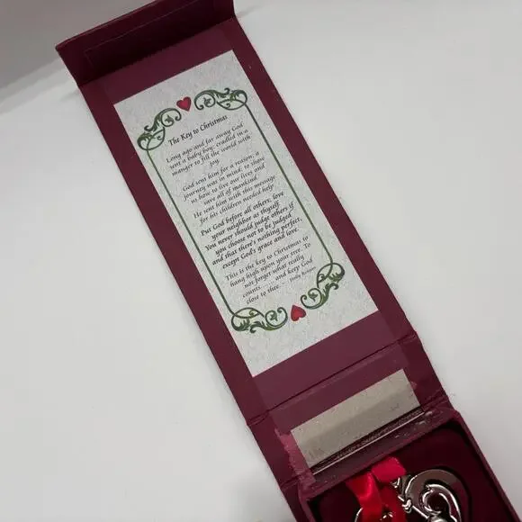 Christmas Tree Gods Key Ornament Big KEY Don’t Forget God Saying Original Box - Picture 2 of 5
